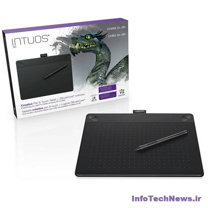 Wacom با بسته Intuos 3D شامل لوح و قلم همراه با نرم افزار طراحی سه بعدی